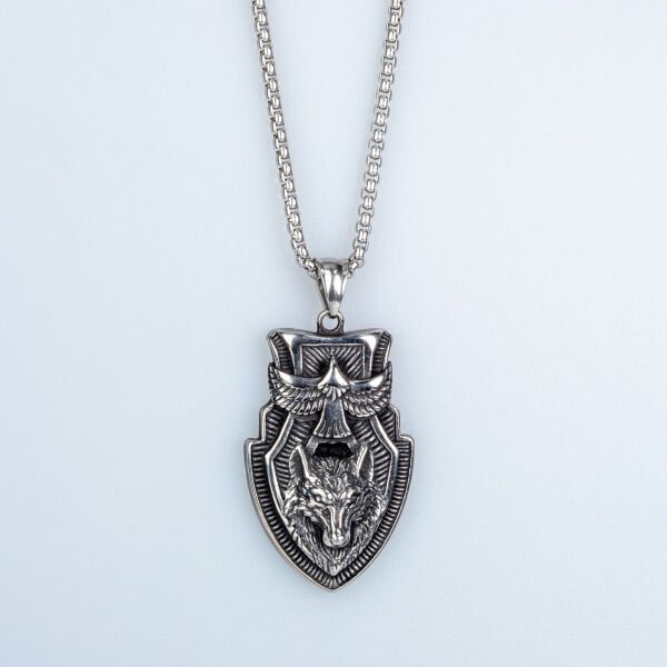 Steel Necklace Wolf