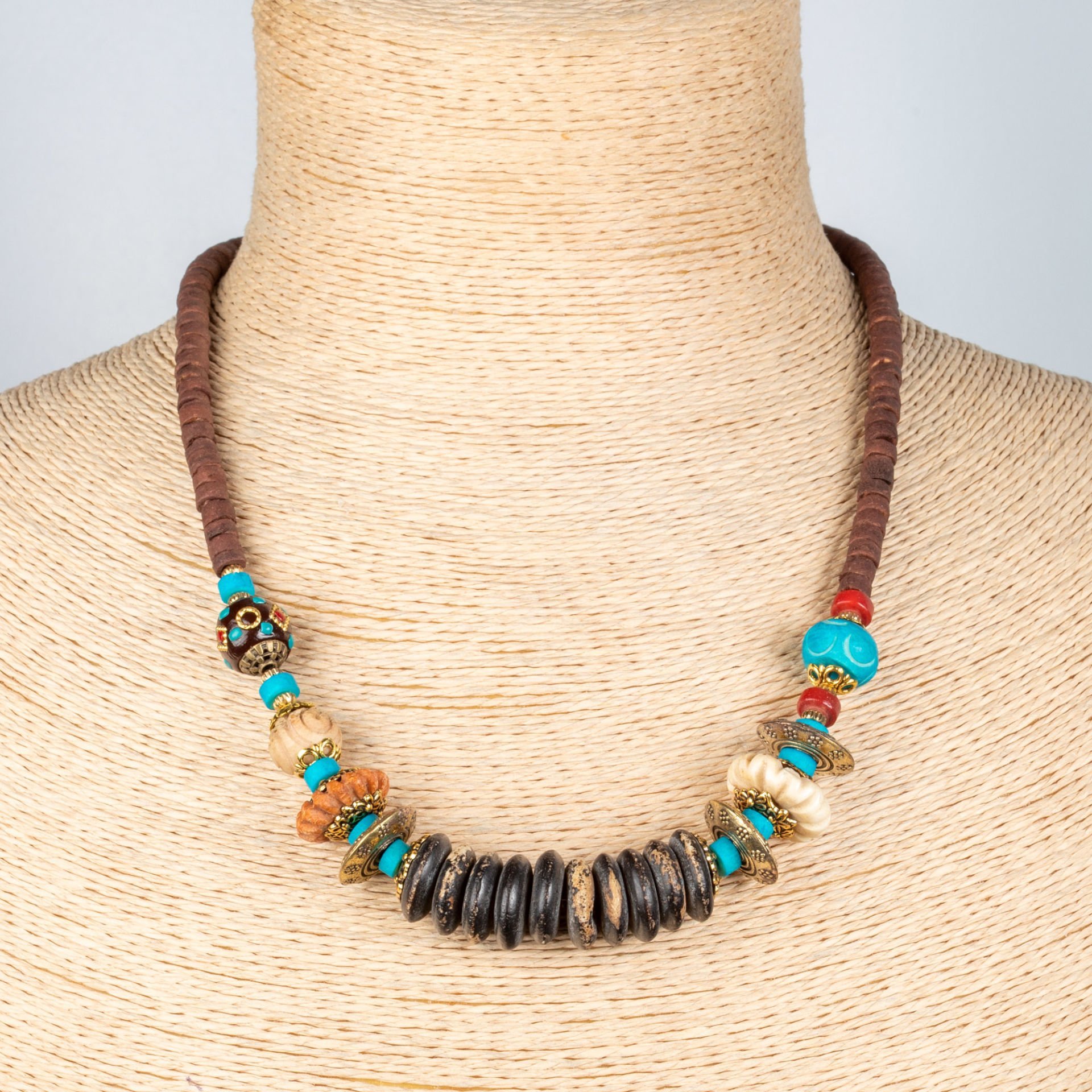 Ethnic Necklace-Natural Stone 48cm