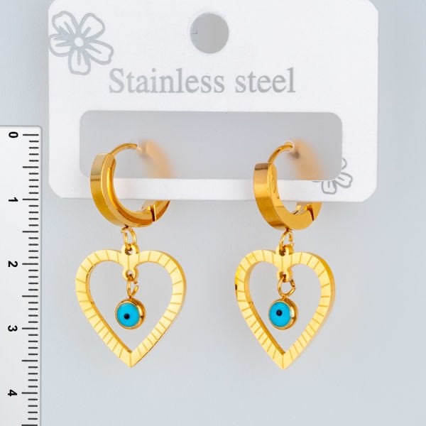 Steel Earring Heart - 1 Pair