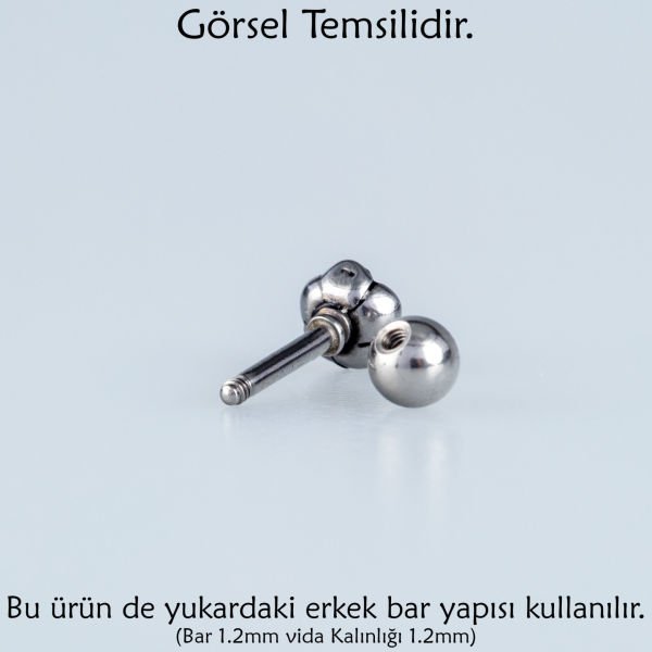 Piercing Tragus 3mm Üçgen Taş