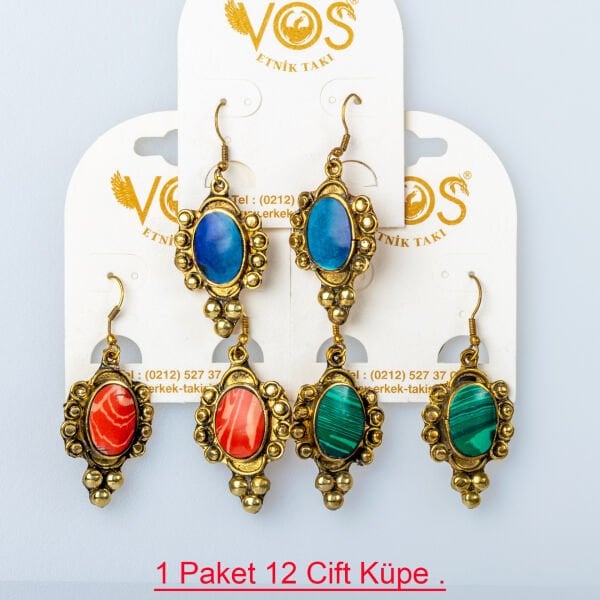 Brass Earring Pack 12 Pairs Mix