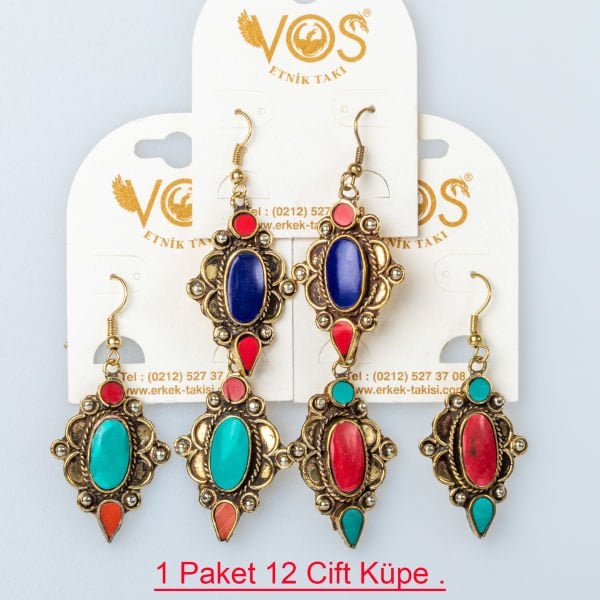 Brass Earring Pack 12 Pairs Mix