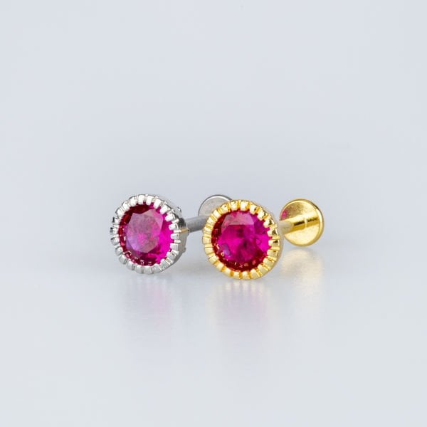 Piercing Tragus 6mm Yuvarlak Taş