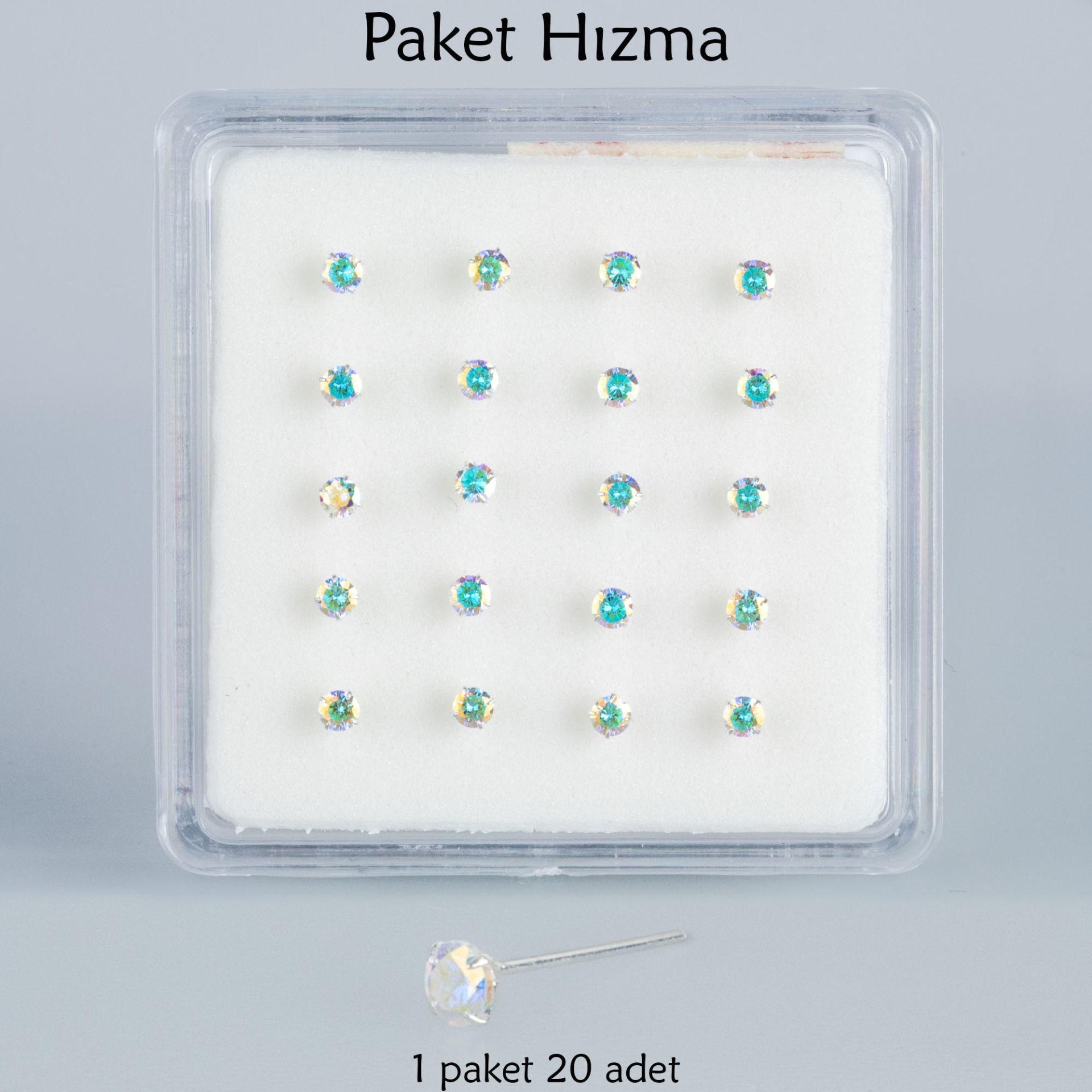 Piercing Hızma Yuvarlak Taş 1 Paket 20 Adet