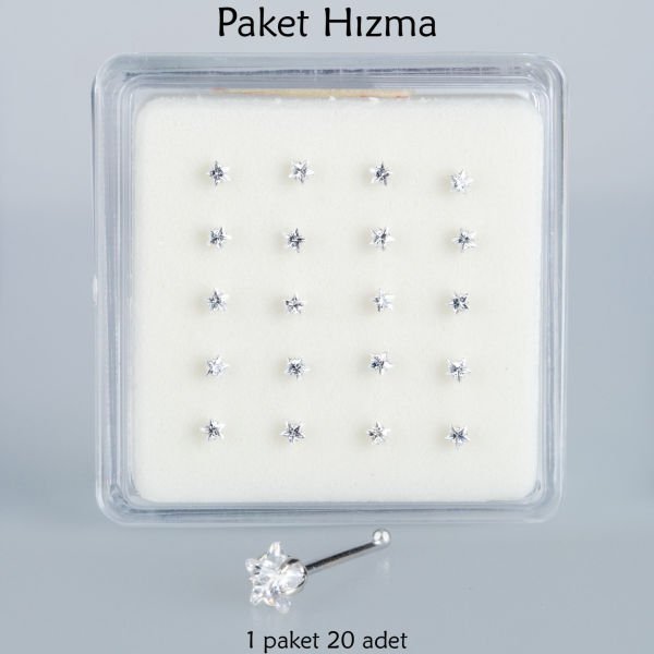 Piercing Hızma Yıldız Taş 1 Paket 20 Adet