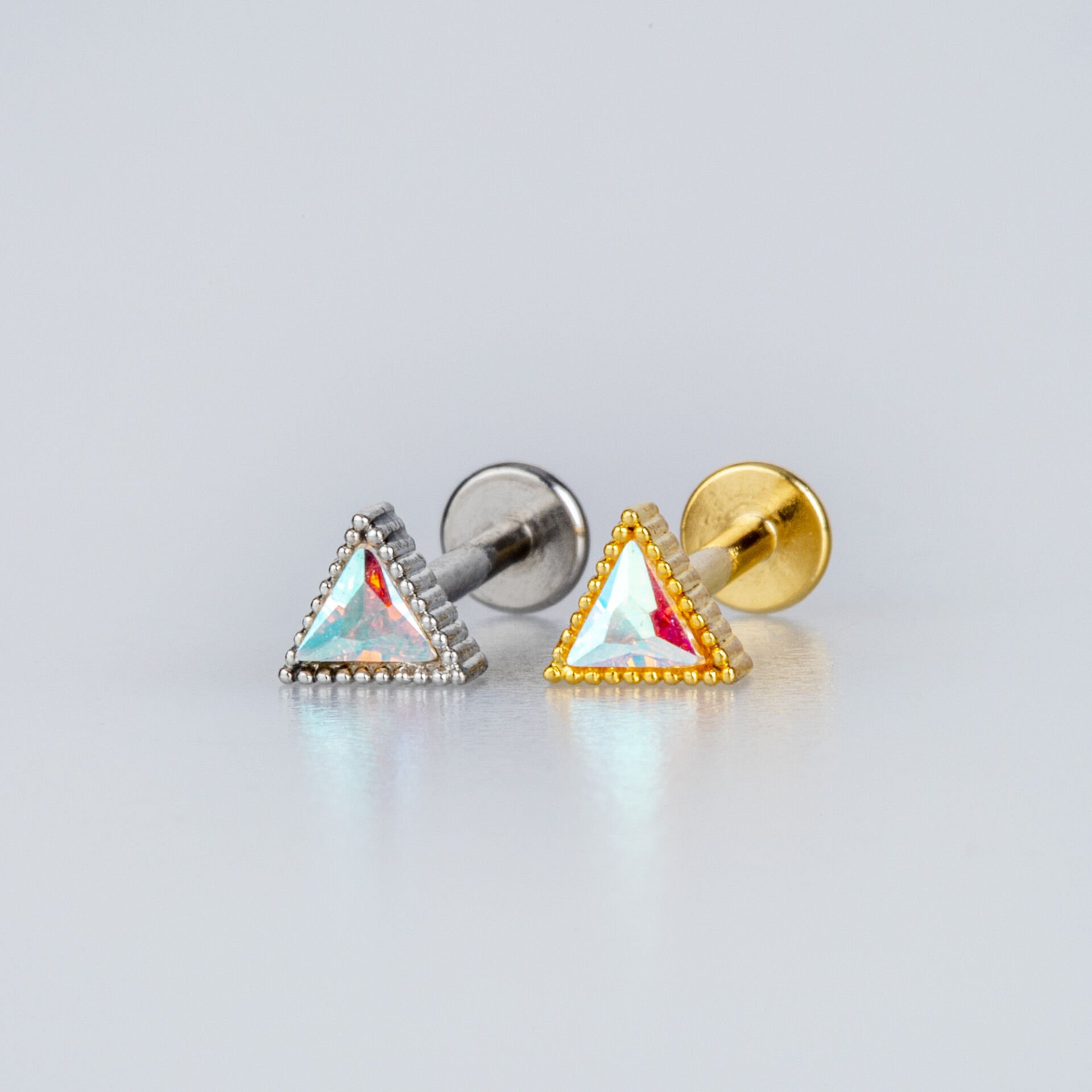 Piercing Tragus 4.5mm Üçgen Taş