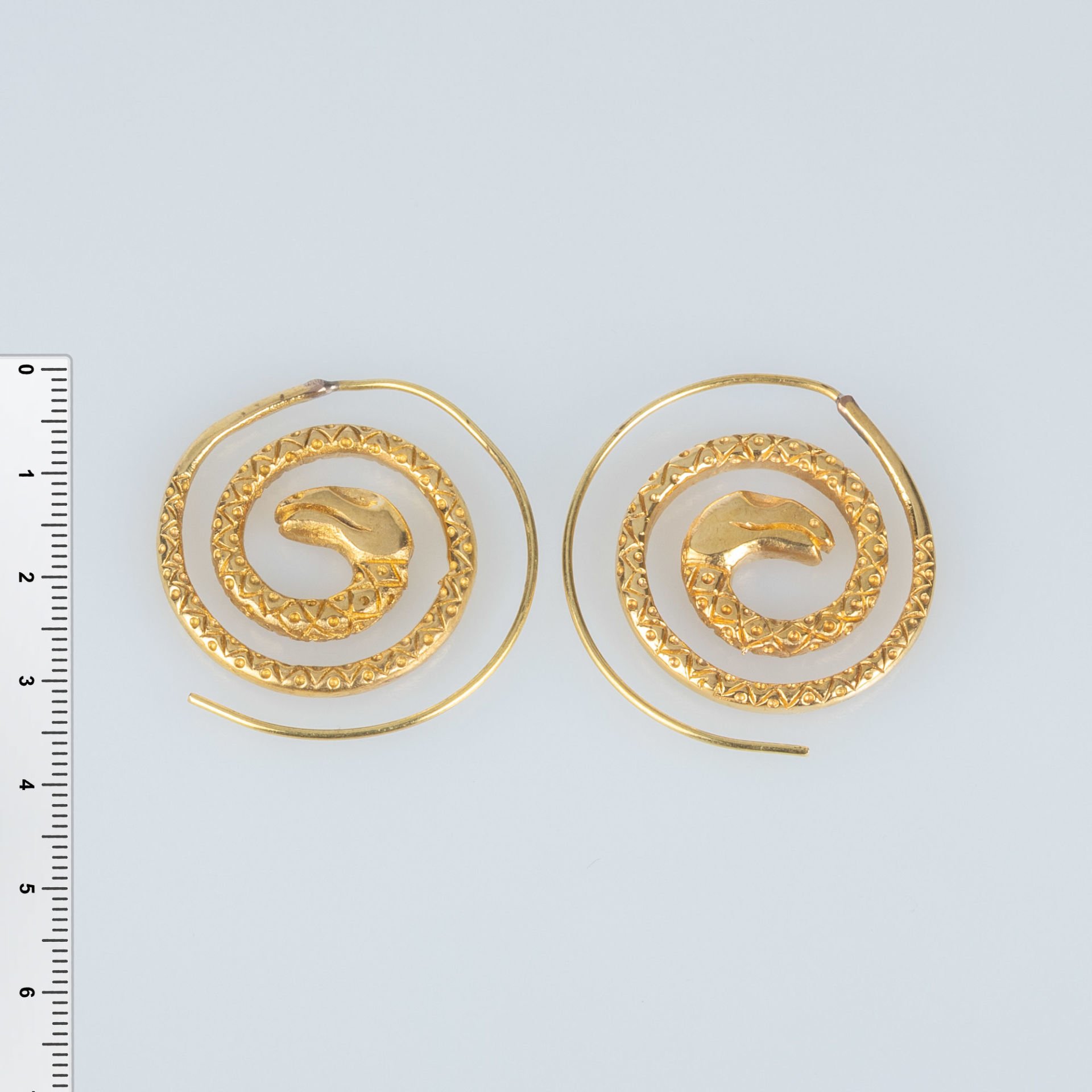 Brass Spiral Earring Snake