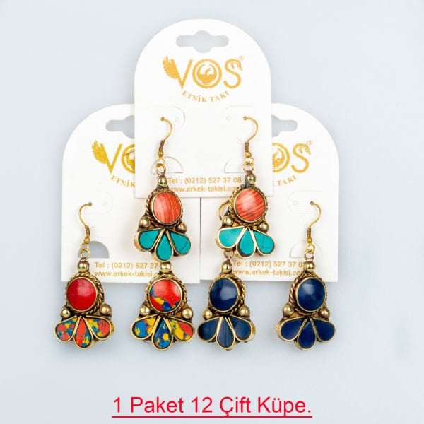 Brass Earring Pack 12 Pairs Mix