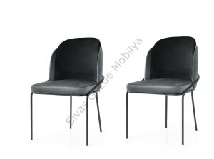 Polo Mutfak Sandalyesi Siyah Ayak 2 li Set