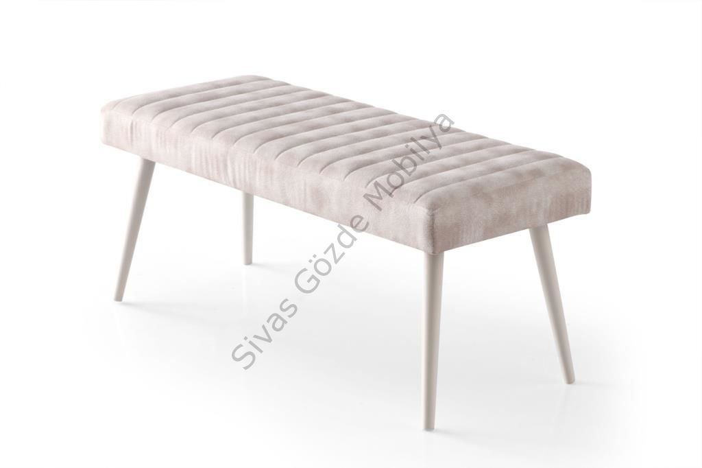 Mutfak Bank Bench Oturma Markiz 95cm Krem Kumaş