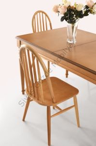 Elegant Ada Ağaç Açılır Yemek Masa 6 Sandalye Takımı 90 x 140 cm