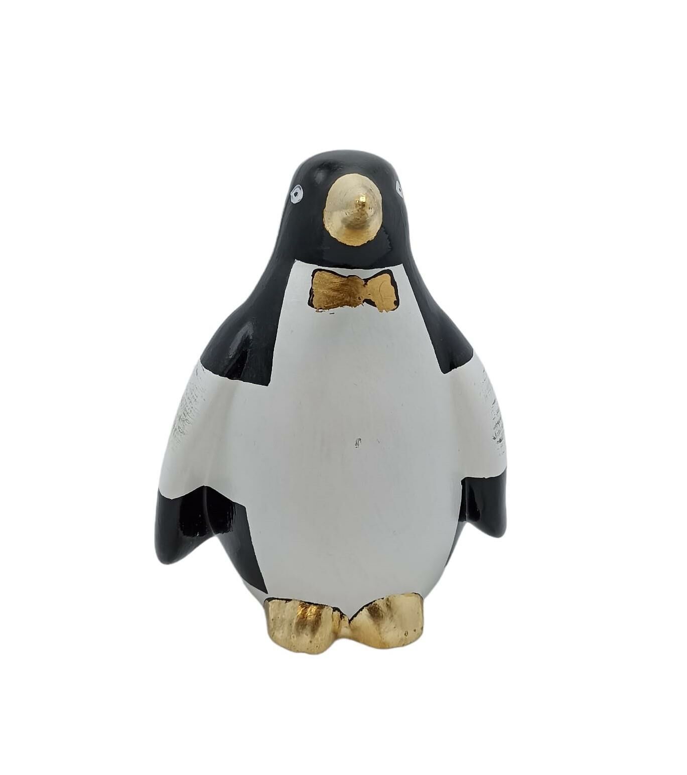 Ravi Dekoratif Damalı Penguen Küçük Altın Varak 15 Cm