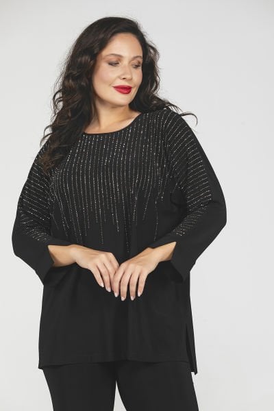 Çubuk Taş Detaylı Rahat Kesim Büyük Beden Kadın Takım 601