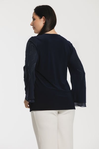 Etnik Taş Detaylı Büyük Beden Bluz 8988