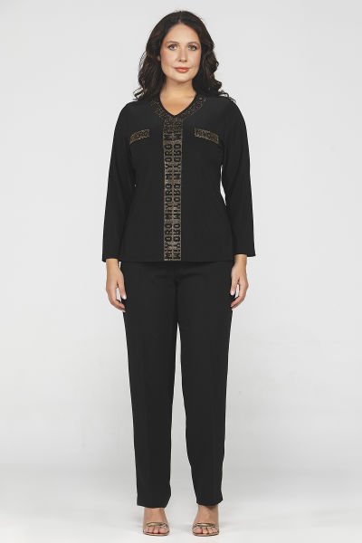 Miyoro Logolu Taş Detaylı Büyük Beden Bluz 8965