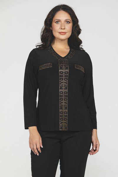 Miyoro Logolu Taş Detaylı Büyük Beden Bluz 8965