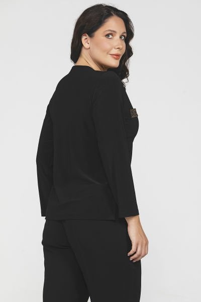 Miyoro Logolu Taş Detaylı Büyük Beden Bluz 8965