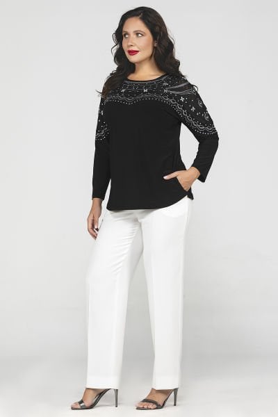 Yonca Taş Detaylı Büyük Beden Kadın Bluz 8968