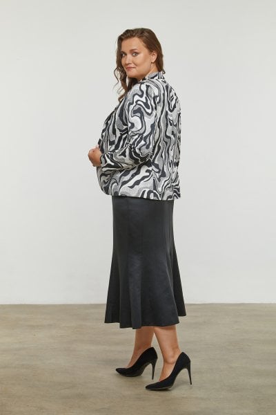 Ceketi Desenli Büyük Beden Üçlü Takım 588