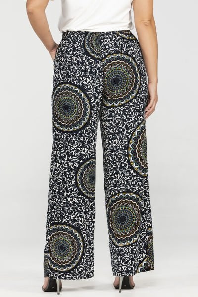Desenli Geniş Paça Büyük Beden Viskon Pantolon 1959