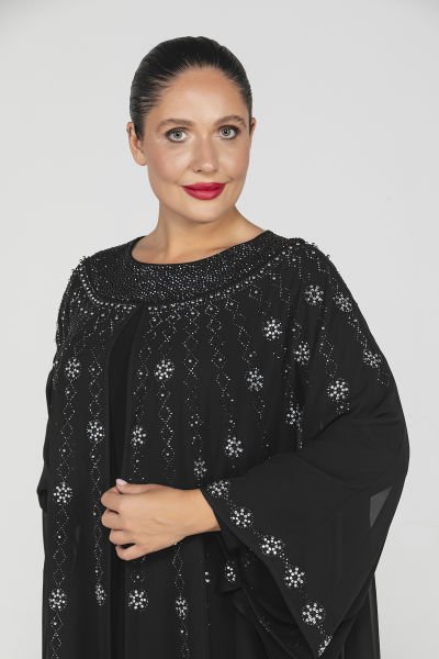 Geniş Yarasa Kesim Büyük beden Abiye Elbise 3562