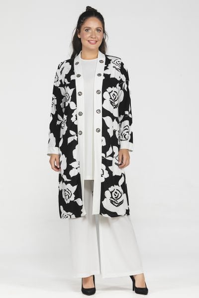 Desenli Tunik Ceket 3 Parçalı Büyük Beden Takım 602
