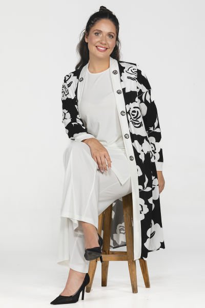 Desenli Tunik Ceket 3 Parçalı Büyük Beden Takım 602