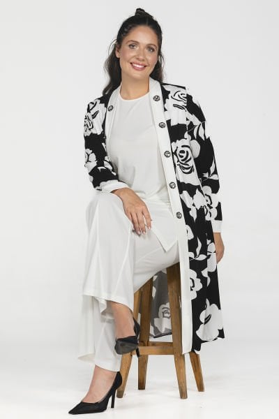 Desenli Tunik Ceket 3 Parçalı Büyük Beden Takım 602