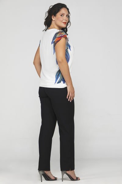 Düşük Omuzlu Desenli Büyük Beden Kadın Bluz 8980