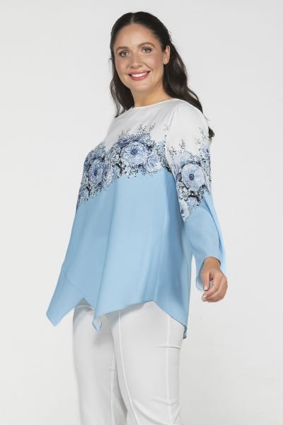 Verev Çiçek Desenli Büyük Beden Kadın Bluz 8977