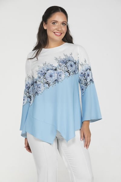 Verev Çiçek Desenli Büyük Beden Kadın Bluz 8977