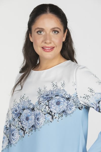 Verev Çiçek Desenli Büyük Beden Kadın Bluz 8977