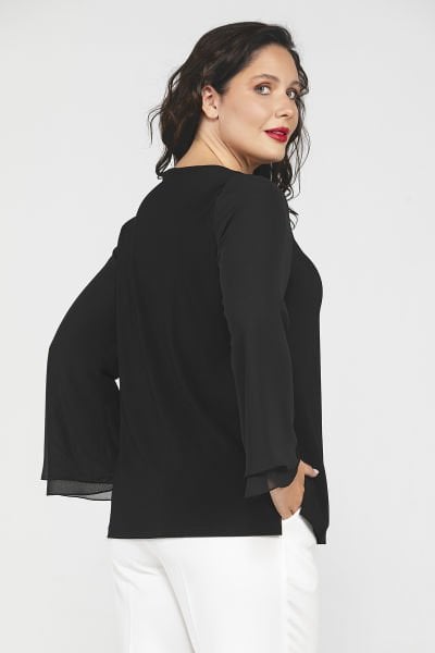 Yaprak Form Taş Detaylı Büyük Beden Kadın Bluz 8957