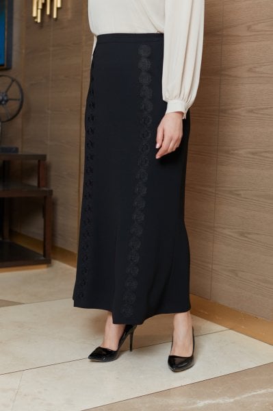 Balık Form Nakış Detaylı Büyük Beden Etek 1776