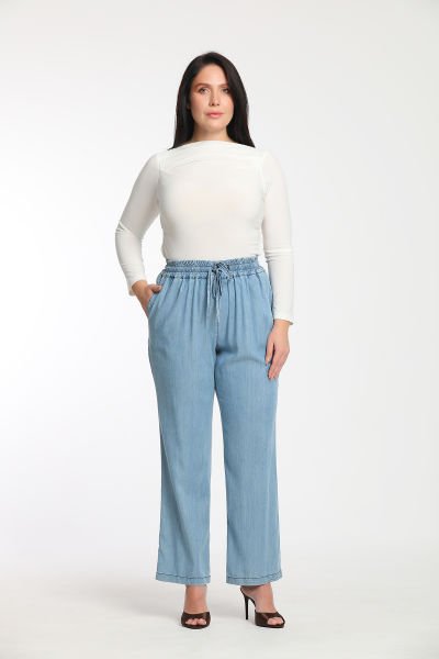 Beli Lastikli Cepli Tencel Büyük Beden Kadın Jogger Pantolon 1968