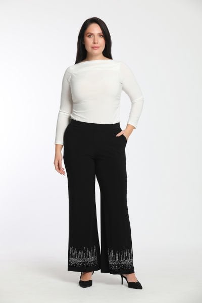 Paçası Taş detaylı Büyük Beden Kadın Pantolon 1966