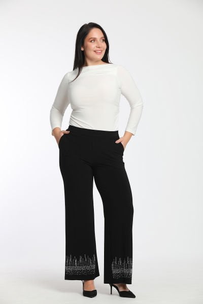 Paçası Taş detaylı Büyük Beden Kadın Pantolon 1966