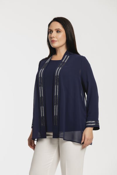 Katlama Yakalı Büyük Beden Kadın Takım 9000