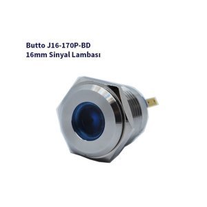 16mm Yassı Kafalı Sinyal Lambası Mavi J16-170P-BD