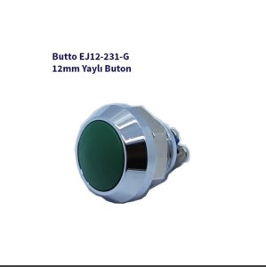 12 mm Işıksız Bombeli Kafa Yeşil IP67 Yaylı Buton EJ12-231AG
