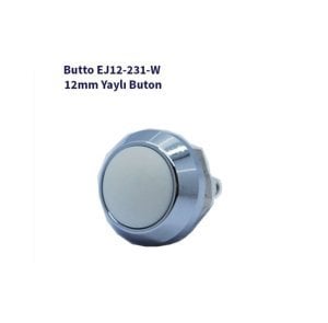12 mm Işıksız Bombeli Kafa Beyaz IP67 Yaylı Buton EJ12-231AW