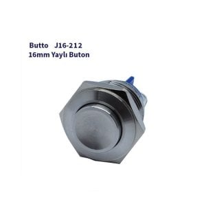 16 mm 2 NO+2 NC Işıksız Düz Kafa Yaylı Çelik Buton J16-212