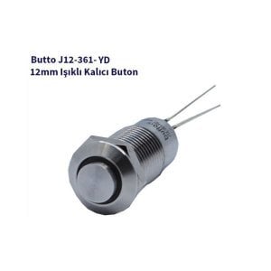 12 mm Led Işıklı Çıkık Kafa Kalıcı Buton SARI J12-361-YD