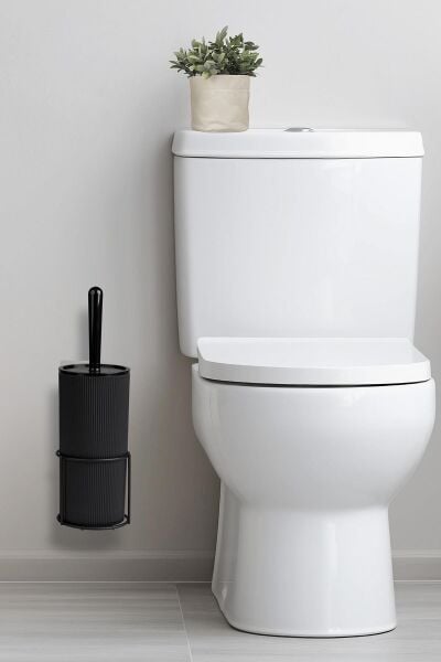 Okyanus Home Siyah Eko Magic Askılı Yuvarlak Mina Wc Fırçalık