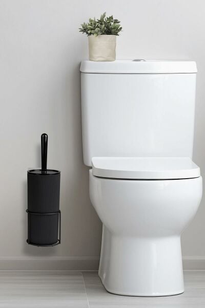 Okyanus Home Siyah Eko Magic Askılı Yuvarlak Mina Wc Fırçalık