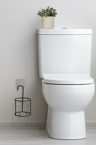 Okyanus Home Siyah Eko Magic Askılı Yuvarlak Mina Wc Fırçalık