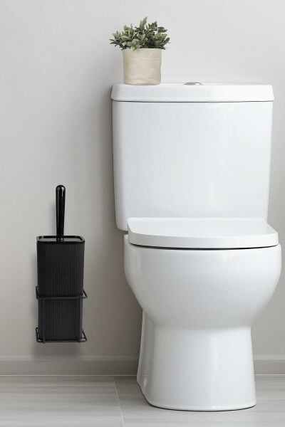 Okyanus Home Siyah Eko Magic Askılı Kare Mina Wc Fırçalık