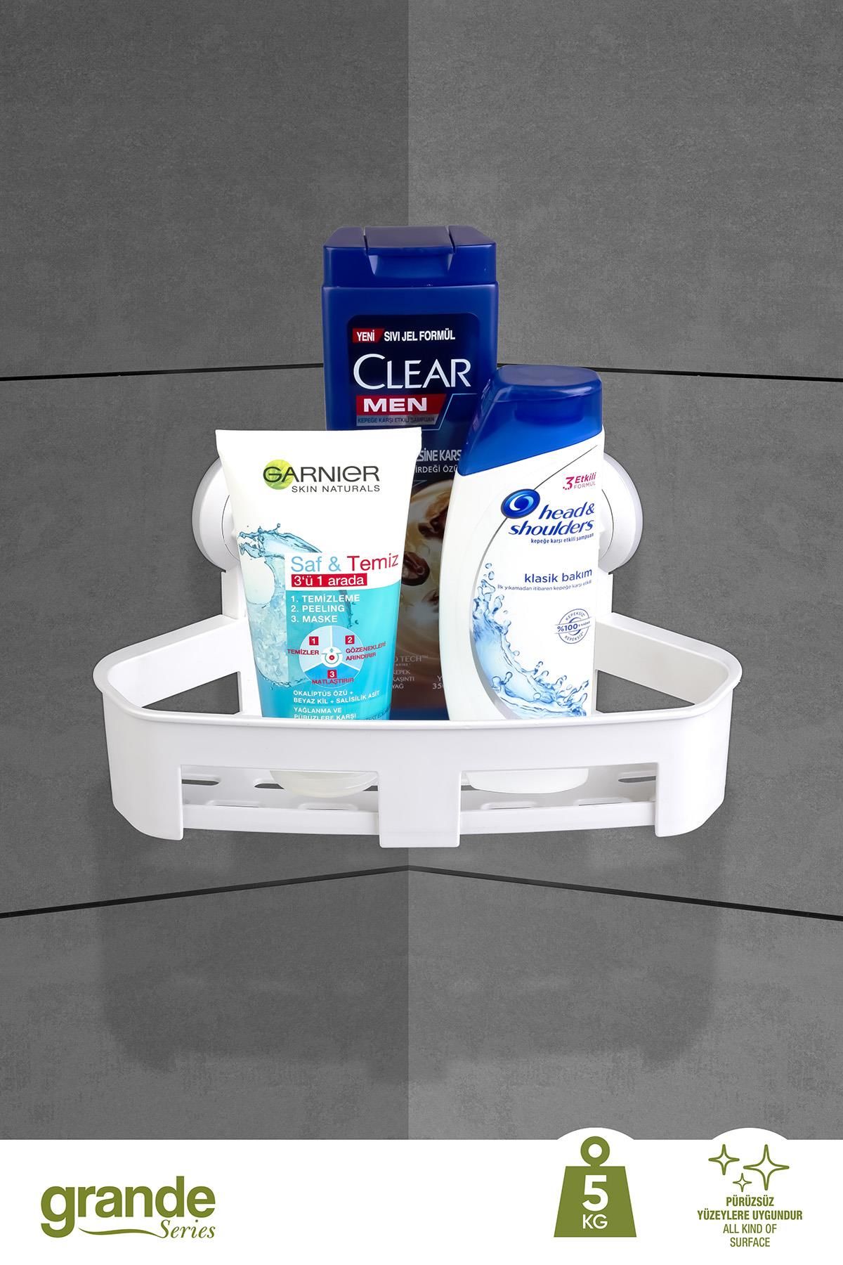 Okyanus Home Grande Üçgen Köşelik 2 Fonksiyonlu - İster yapıştır, ister vidala