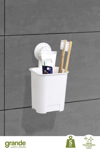 Okyanus Home Grande Diş Fırçalık ve Macunluk 2 Fonksiyonlu - ister yapıştır, ister vidala