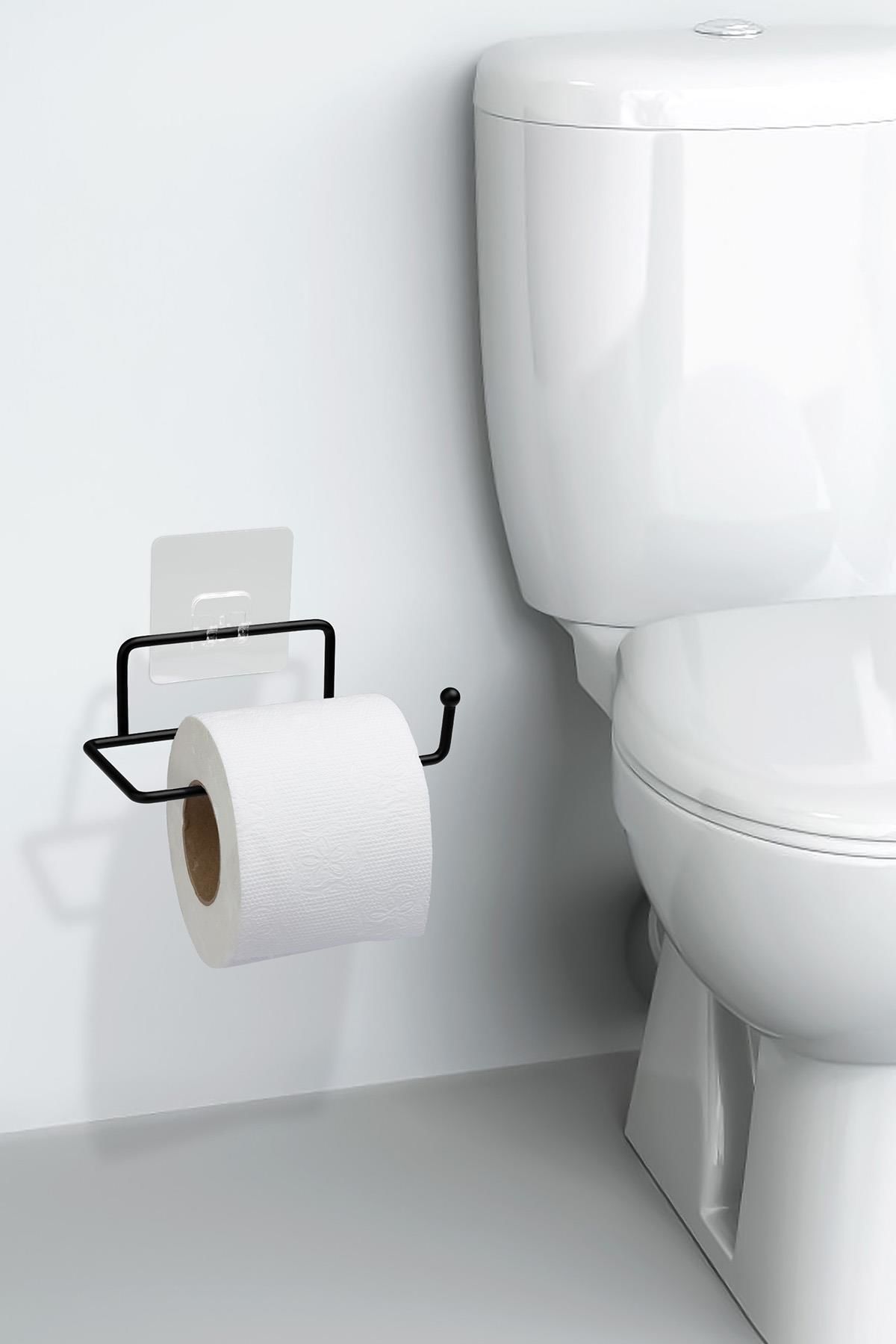 Okyanus Home Siyah Yapışkanlı Eko Magic Fix Sihirli Yapışkan WC Kağıtlık